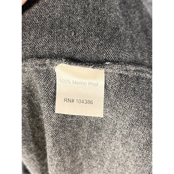 GARNET HILL Women's Dark Gray Merino Wool Scoop Neck Sweater Dress Large - Picture 4 of 5